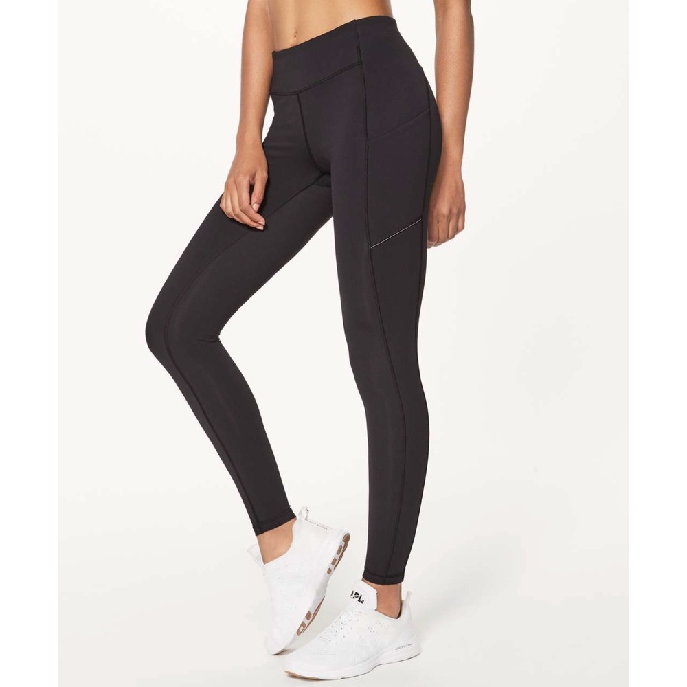 Lululemon Speed Up Tight Sz 10 28" Black Luxtreme Running Leggings Pockets Sport
